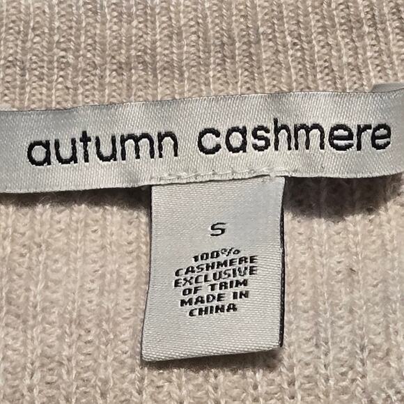 Autumn Cashmere 100% Cashmere Pleated Puff Sleeve Ribbon Laced Ruched Sweater-S - Picture 5 of 6